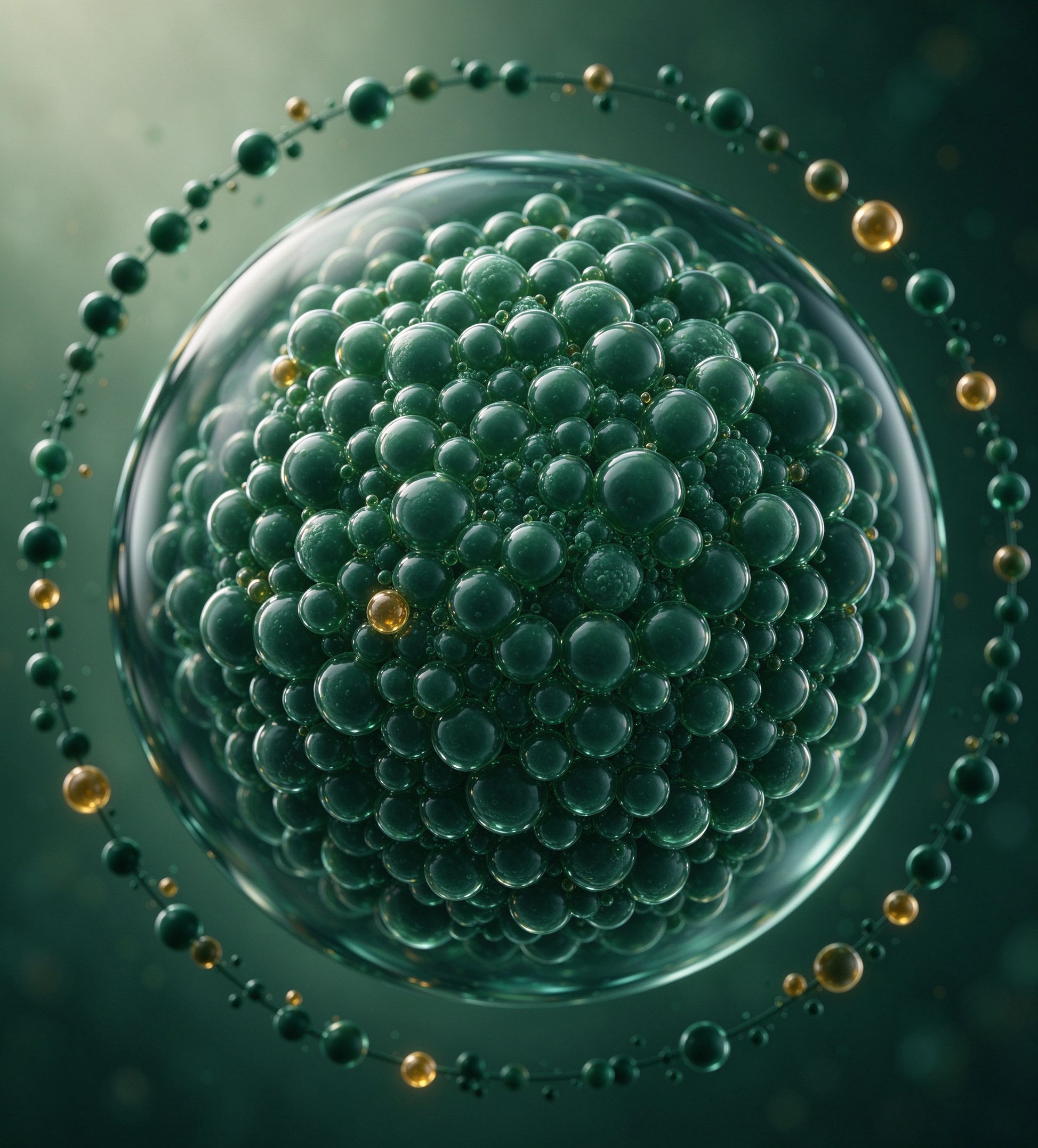 3D render of a potentised probiotic bacterium colony